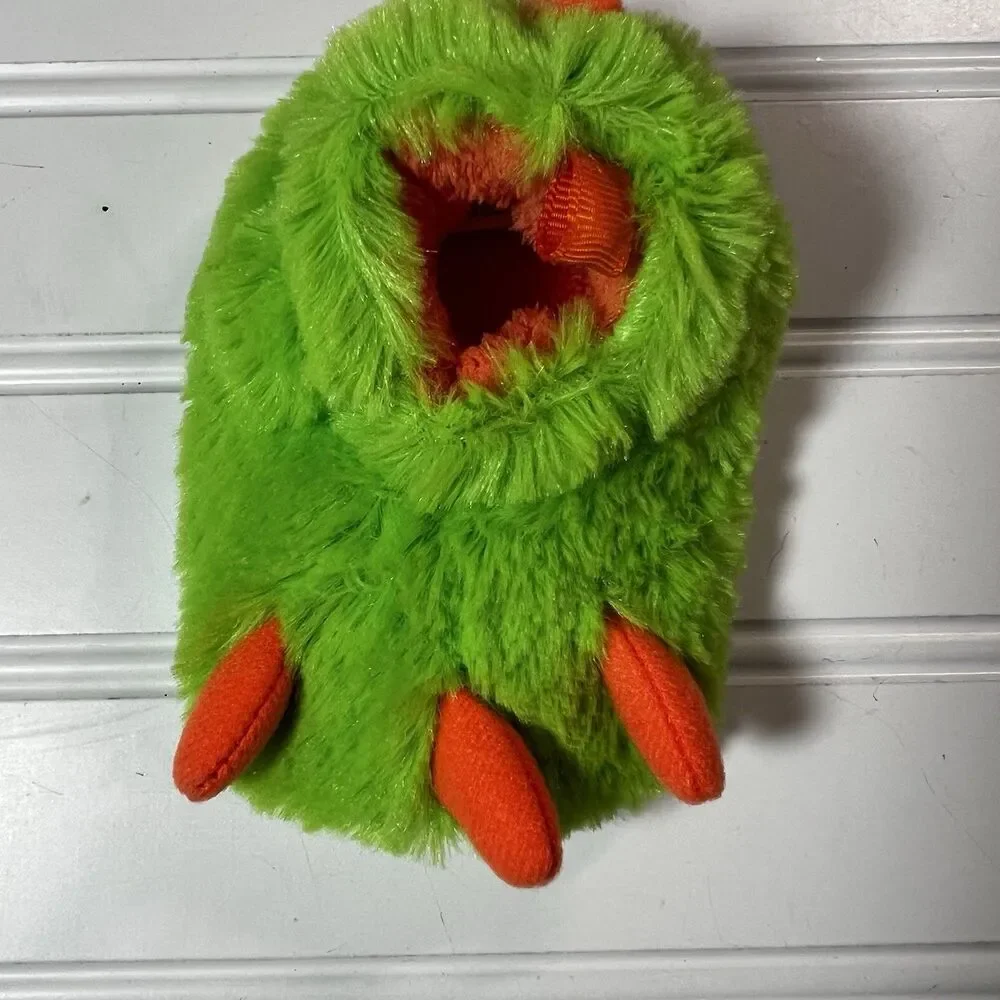 Baby Green Monster Slippers Toddler Size 2 Wonder Nation NWT